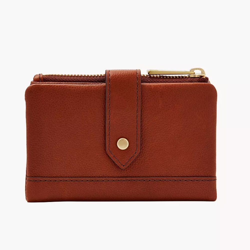 Fossil Lainie Multifunction Brown Leather Wallet NWOT